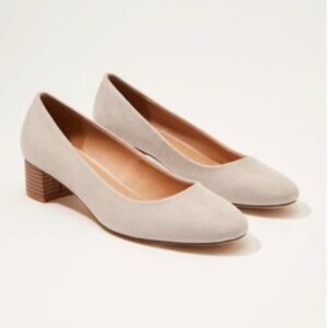 LOFT Light Vapor Grey block heels
